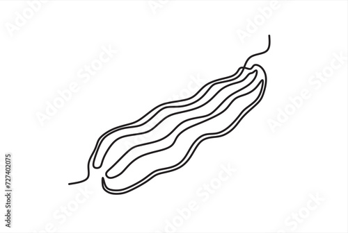 Continuous one line drawing Strip Of Bacon