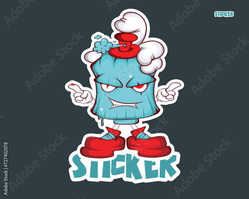 cool sticker design.graffiti sticker.vector icon illustration