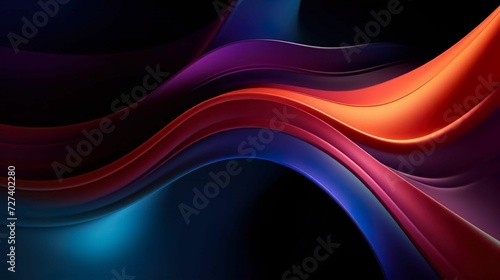 3d background with wavy layers. Colorful dynamic pattern in low key. Close up