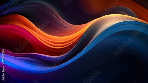 3d abstract wavy background. Close up image of multicolored paper style pattern