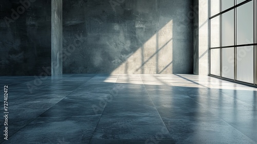 A stark, monochromatic concrete floor, embracing the essence of minimalism in interior design.