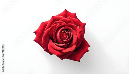Single rose on the center of a white background  greetings card for valentine s day or weddings 