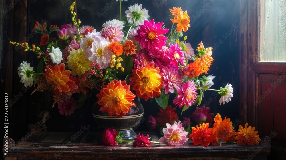 custom made wallpaper toronto digitalMyanmar's Thingyan flower, also known as padauk, delicately arranged on a table against a dark background, symbolizing the essence of springtime and cultural celebration in Myanmar.