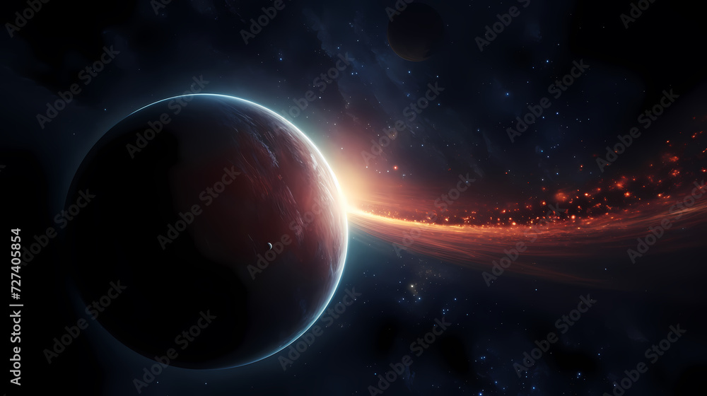 Obraz premium Cosmic illustration showing vibrant cosmic background