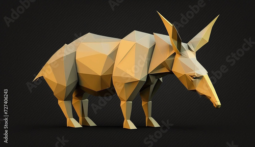 Aardvark animal geometric design image Ai generated art photo