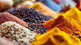 an assortment of whole spices, arranged in harmonious chaos