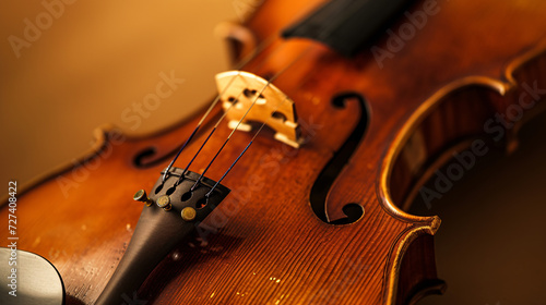 harmony of musical instruments, focusing on the elegant curves of a violin 