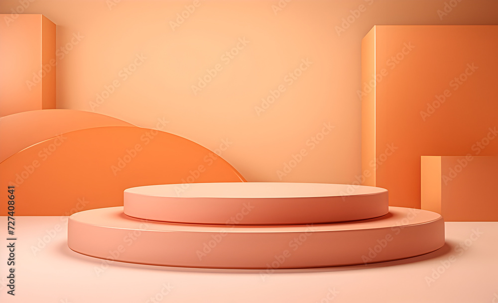 Product podium on a soft peach background Product podium on a soft peach background