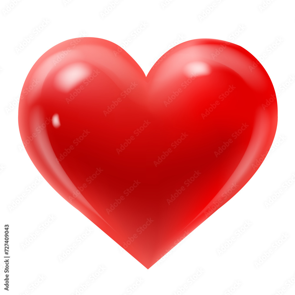 red heart isolated on white