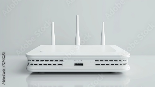 isolated internet modem. white internet connecting device. white modem.