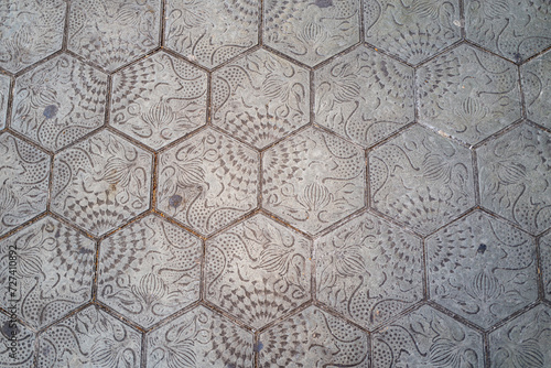 Photography Patterned cement tile background texture for graphic design