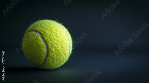 tennis ball isolated with shadow - photo, dark background