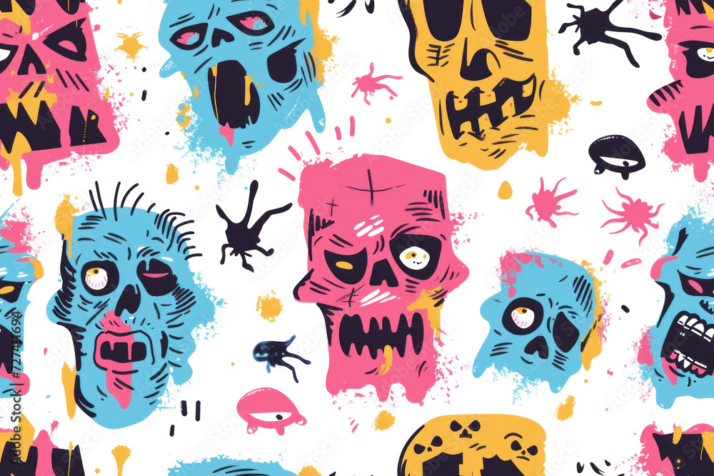 Pastel Halloween Seamless Pattern Pastel Halloween Seamless Pattern