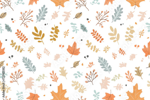 Autumn Seamless Pastel Pattern Background