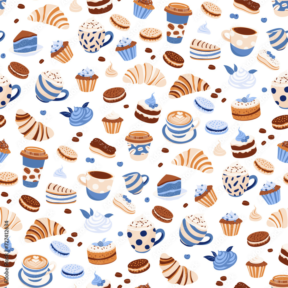 Coffee and Desserts Seamless Pattern Coffee and Desserts Seamless Pattern