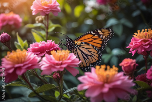 Monarch Butterfly in Garden