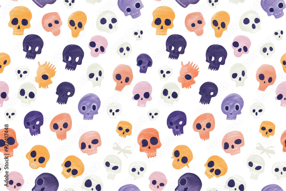 Pastel Halloween Pattern on Transparent Pastel Halloween Pattern on Transparent