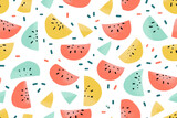 Colorful Fruit Pattern on Transparent