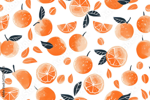 Pastel Fruit Pattern on Transparent Background