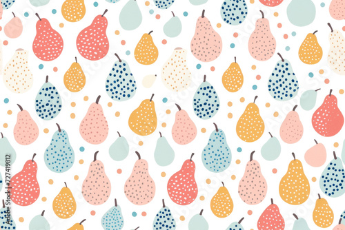 Seamless Pastel Fruits Pattern Design