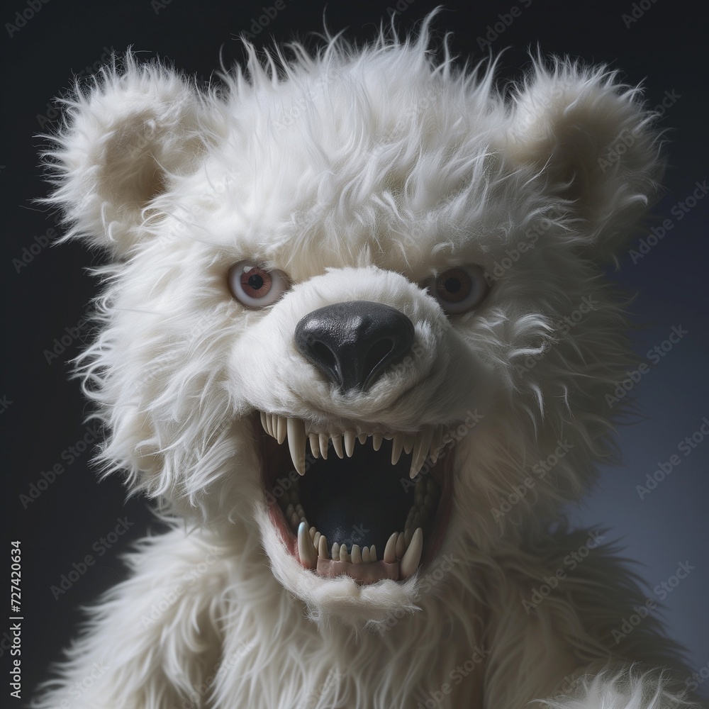evil Teddie bear with scary teeth evil Teddie bear with scary teeth