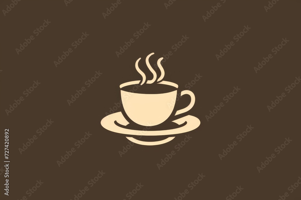 Fototapeta premium A hand-drawn illustration of a delicate porcelain coffee cup and saucer set, showcasing the elegant design and charm of ceramic tableware for a cozy and inviting touch to your morning coffee ritual