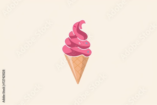 A creamy swirl of frozen sweetness, this pink gelato cone is the perfect dairy dessert to satisfy any foodie's cravings photo