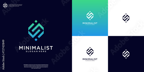 monogram letter S logo design template