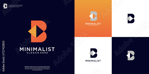 monogram letter B logo design template