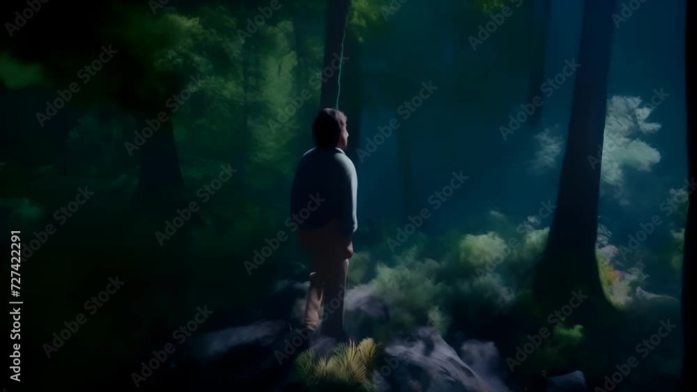 Moonlit Solitude: Tranquil Moment in the Forest Moonlit Solitude: Tranquil Moment in the Forest