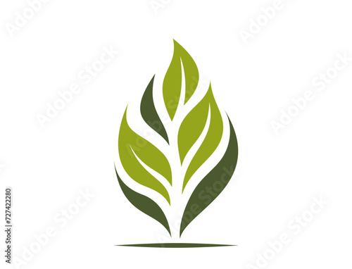 green plant icon. eco leaf, spring and nature symbol. vector illustration in flat design