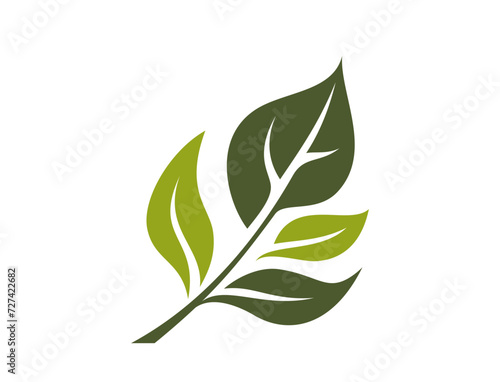 green twig icon. plant, spring and organic symbol. vector image in flat design