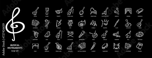 set of vector icons for musical instruments
