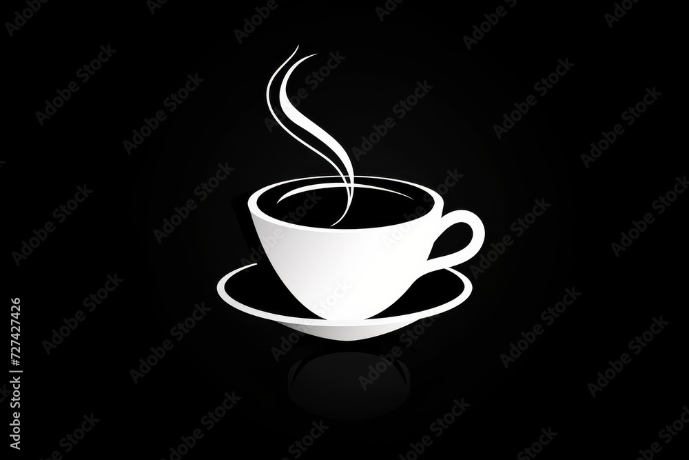 Obraz premium An elegant porcelain coffee cup with a matching saucer, emanating steam as it awaits to be filled with a warm and comforting beverage on a cozy morning