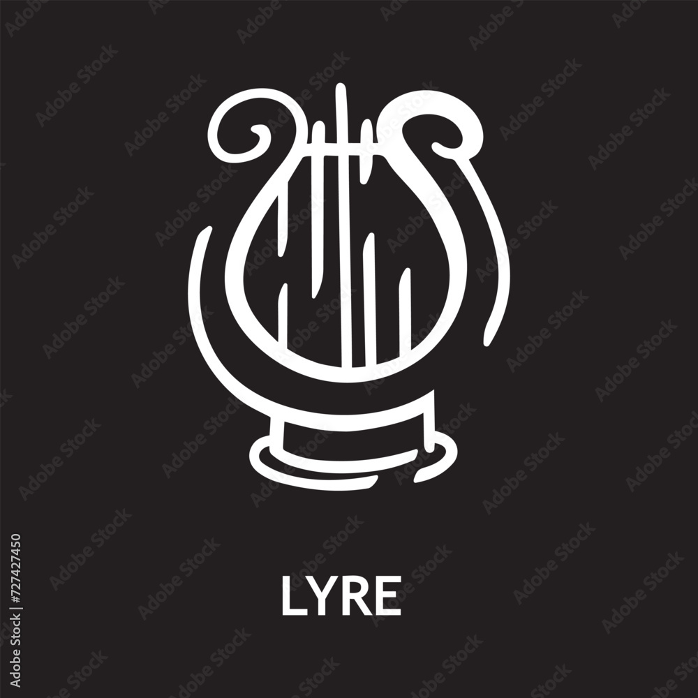 vector icon for lyre, musical instruments vector icon for lyre, musical instruments
