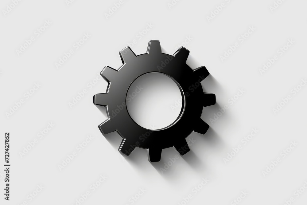 An enigmatic symbol of precision and motion, the sleek black gear adorned with a circular pattern evokes a sense of technical mastery and industrial elegance An enigmatic symbol of precision and motion, the sleek black gear adorned with a circular pattern evokes a sense of technical mastery and industrial elegance