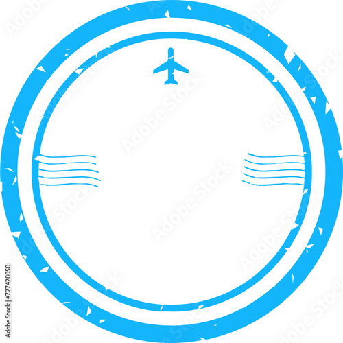 Blank circle passport stamp frame mockup