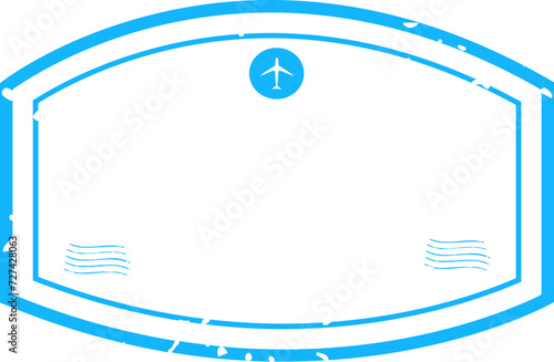 Blank circle passport stamp frame mockup
