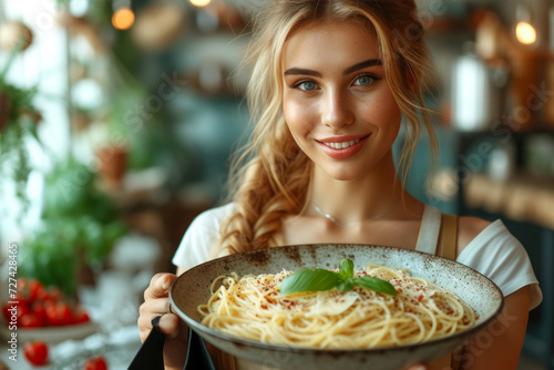 Sunny Pasta Days: Smiling Woman in White