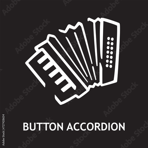 vector icon for button accordion, musical instruments