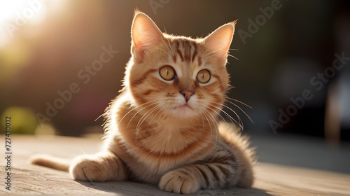 Cute cat with sunlight relax © Stella