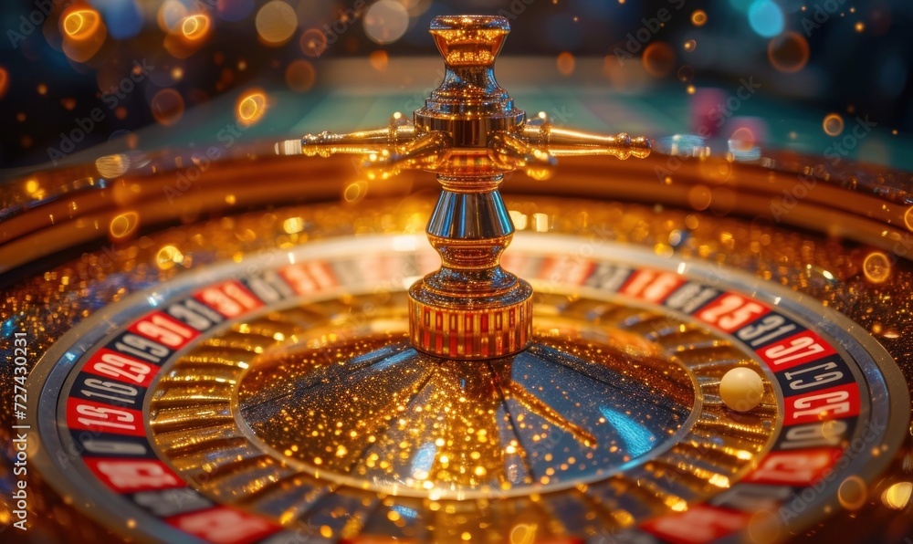 Glittering Gold Adorns Casino Roulette Table Glittering Gold Adorns Casino Roulette Table
