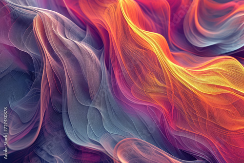 Create an abstract pattern of flowing ribbons, with dynamic lines and textures.