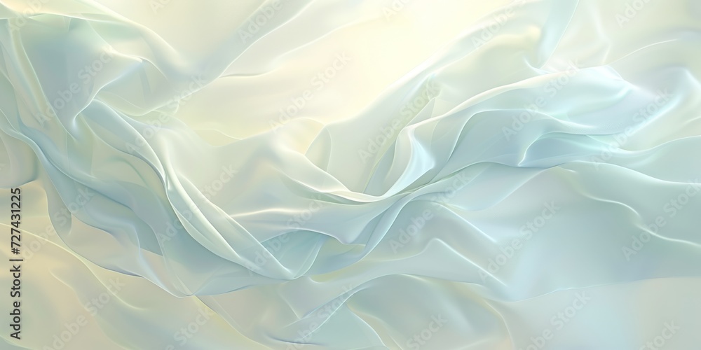 Abstract fabric waves in pastel yellow, light blue, and white on a tranquil background Abstract fabric waves in pastel yellow, light blue, and white on a tranquil background