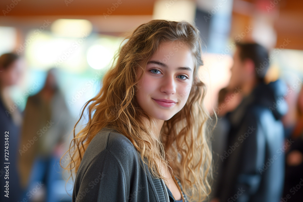 a college girl participating in campus activities a college girl participating in campus activities