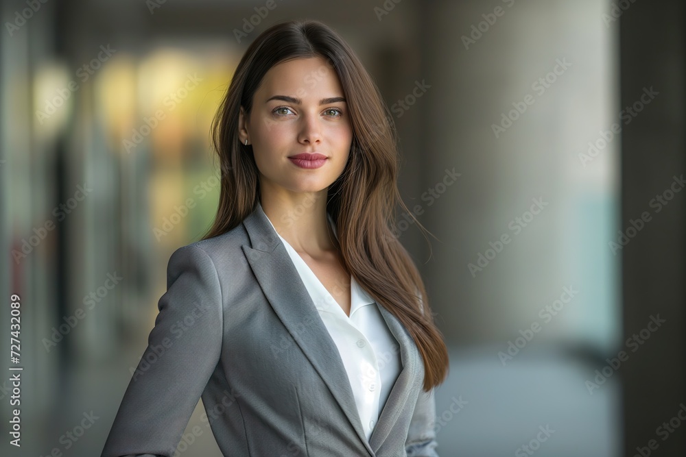 Successful executive woman at the head of her company, posing with arms crossed. Successful executive woman at the head of her company, posing with arms crossed.