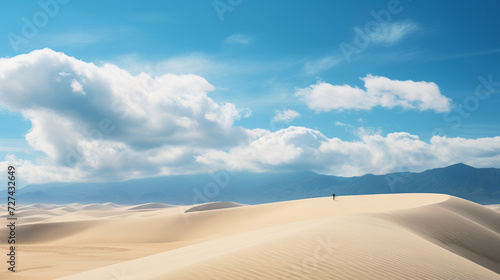 Person Standing on Top of Sand Dune