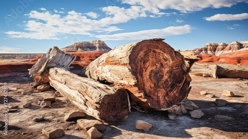 Large Tree Log in the Middle of Desert