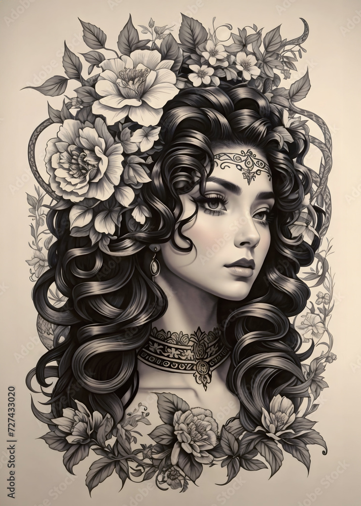 Chicana Lowrider Art Portrait Chicana Lowrider Art Portrait