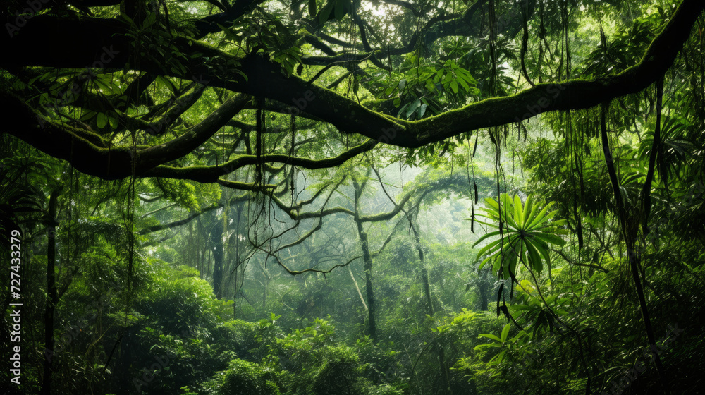 A Lush Green Forest Filled With Abundant Trees A Lush Green Forest Filled With Abundant Trees